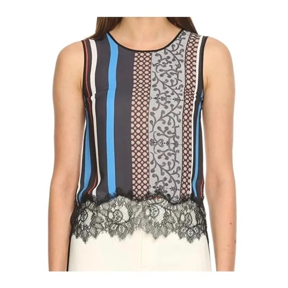 Clover Canyon Sleeveless Top with Lace Size M.